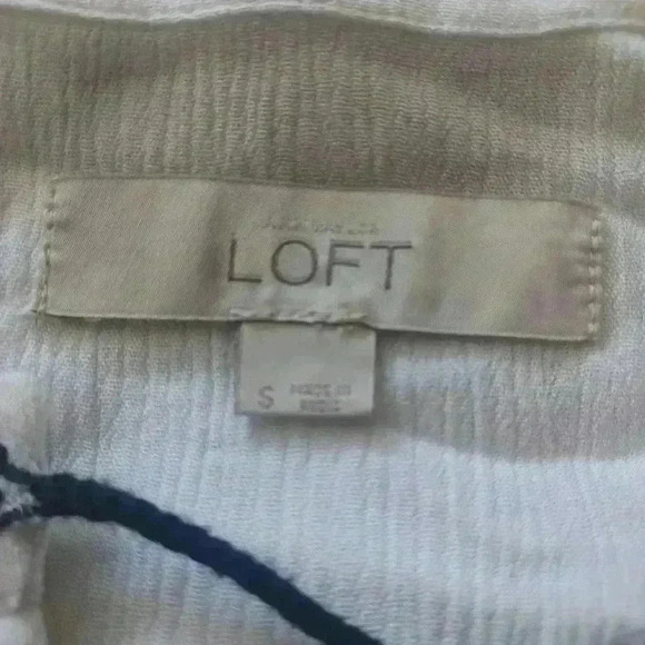 LOFT Women’s Black & White Embroidered Gauzy Boho Sleeveless Tunic Dress S - Picture 9 of 14